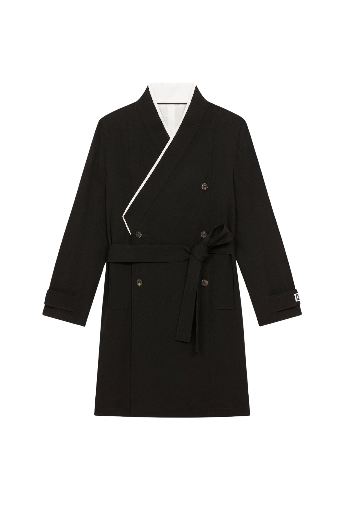Manteau kimono en laine - Black