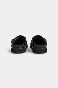 Kenzo Matto clogs in leather - Chocolate