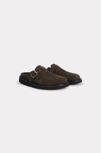 Kenzo Matto clogs in leather - Chocolate