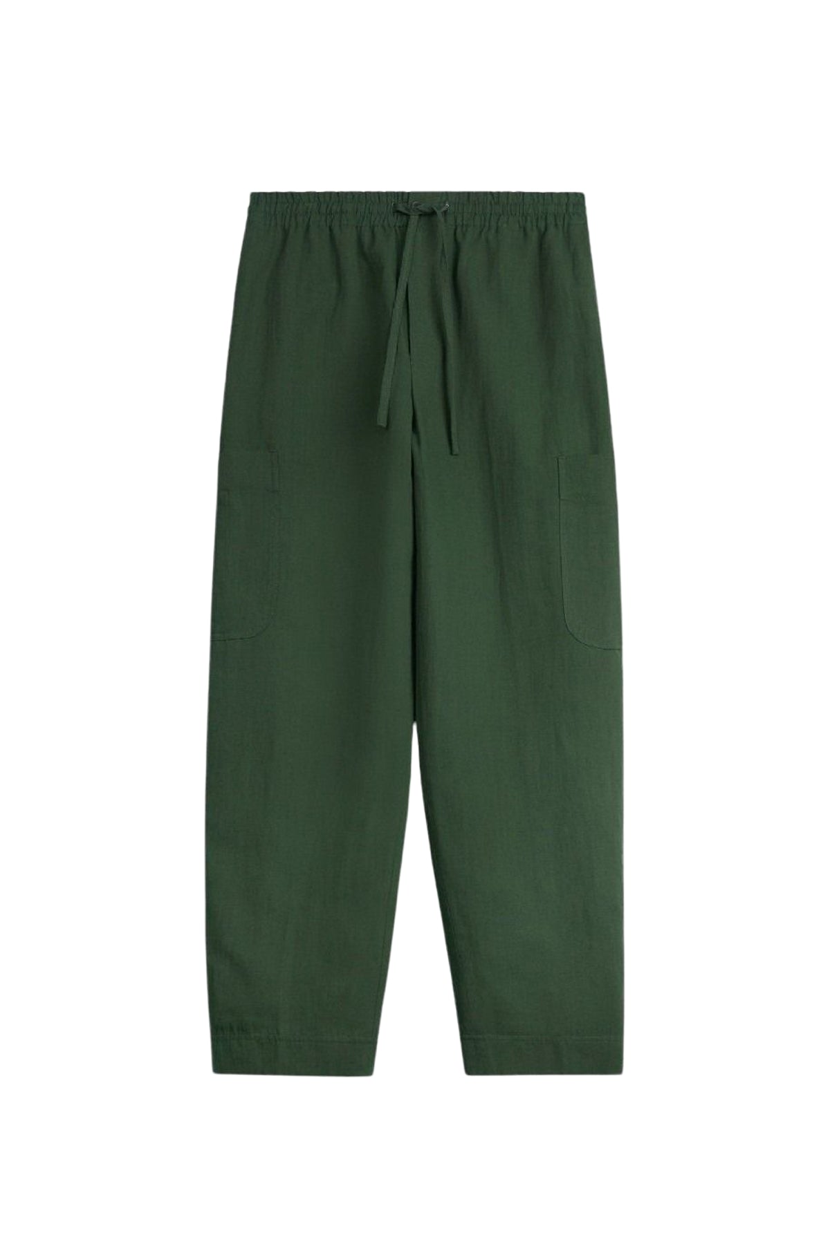 Linen cargo jogging trousers - Dark Khaki