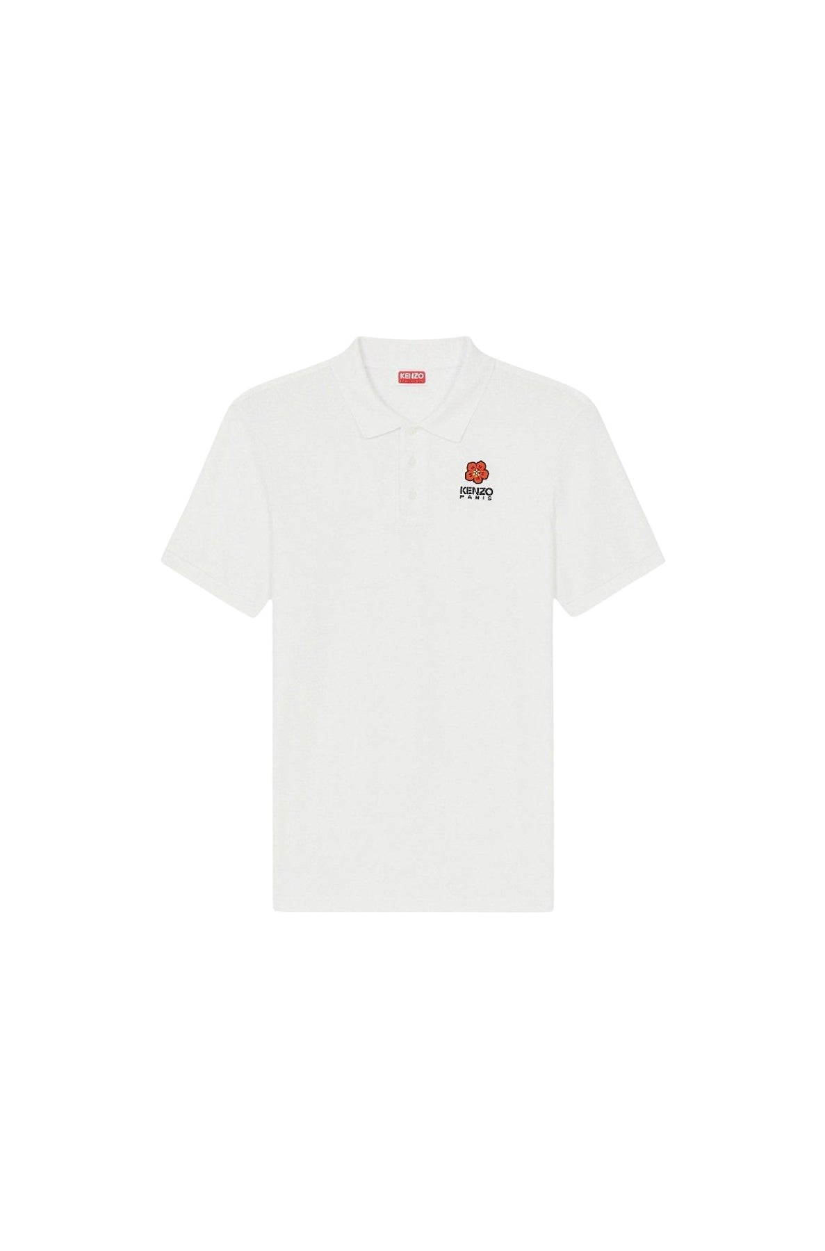 Polo slim brodé Boke Flower - White