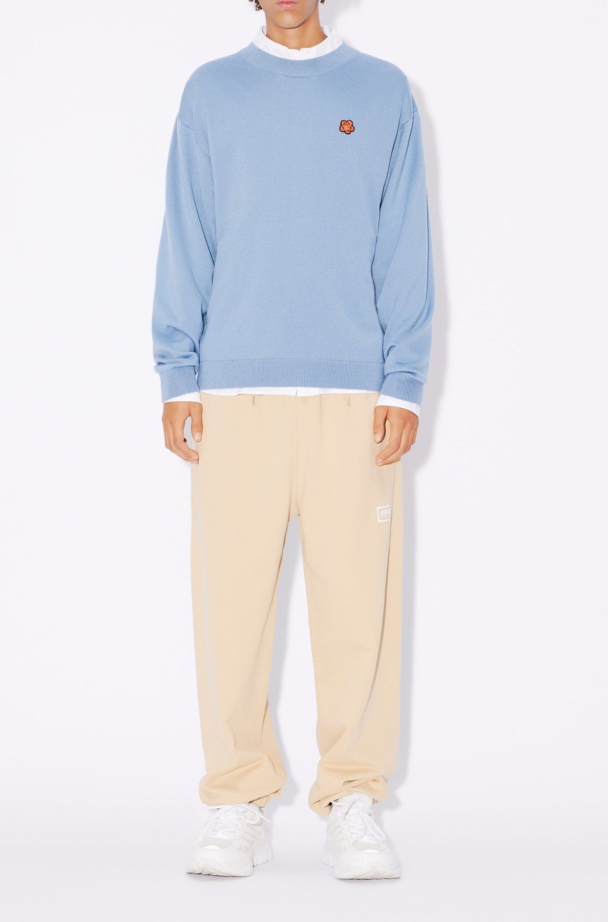 Pull brodé Boke Flower en laine - Blue