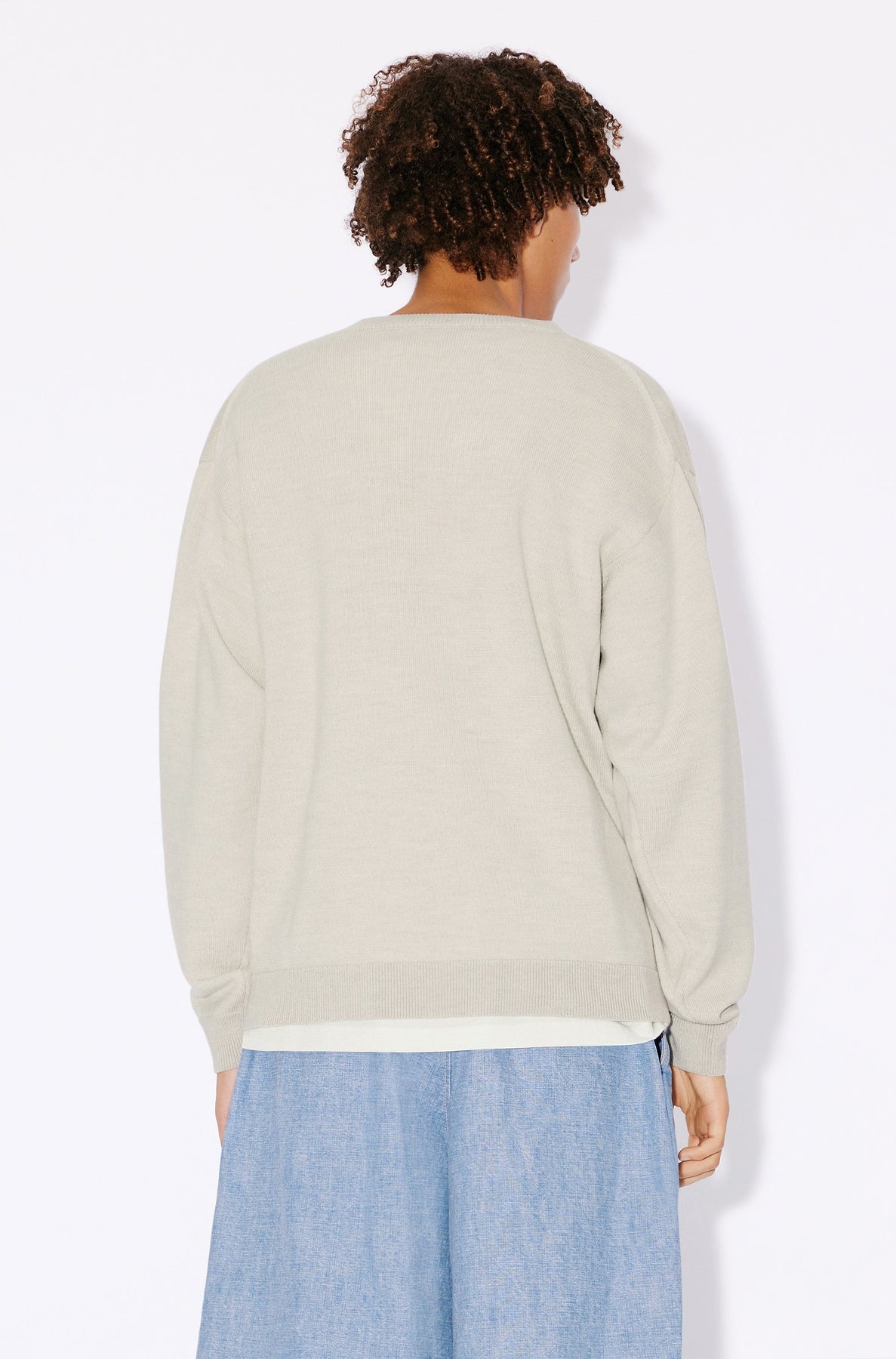 Pull brodé Boke Flower en laine - Pale Grey