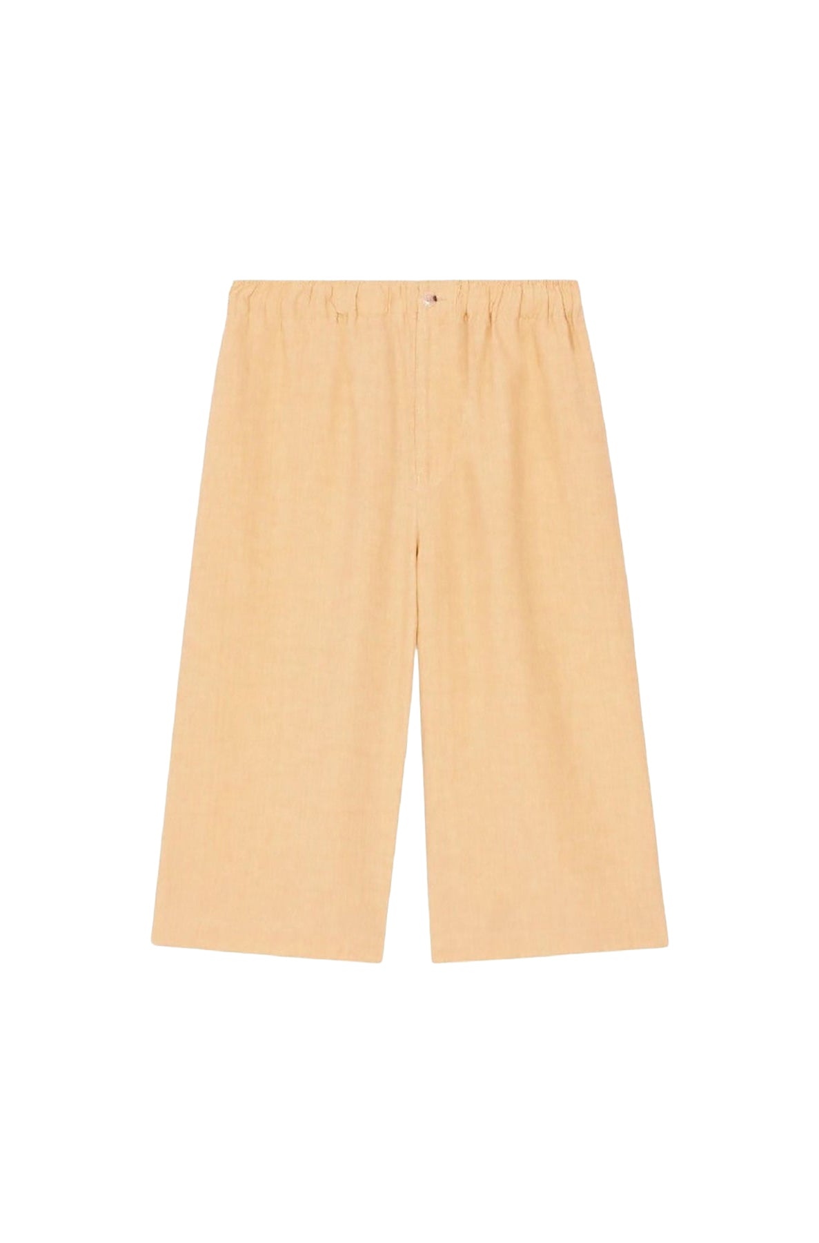 Long shorts in linen - Camel