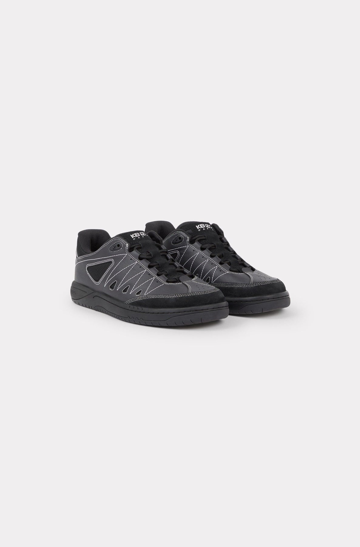 Kenzo-Pxt leather trainers - Black