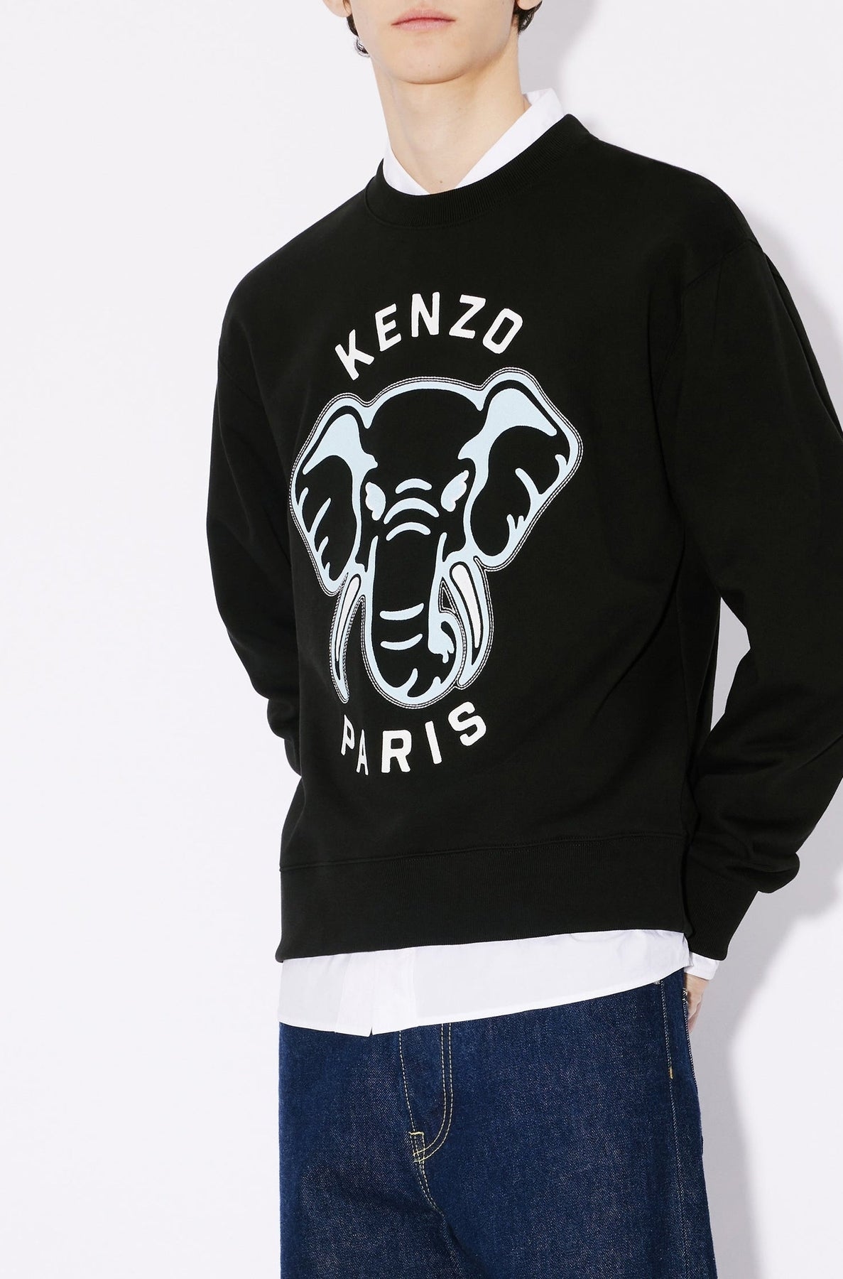 Sweatshirt brodé Kenzo Elephant - Black