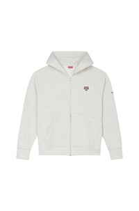 Sweatshirt à capuche zippé brodé Lucky Tiger - Pale Grey