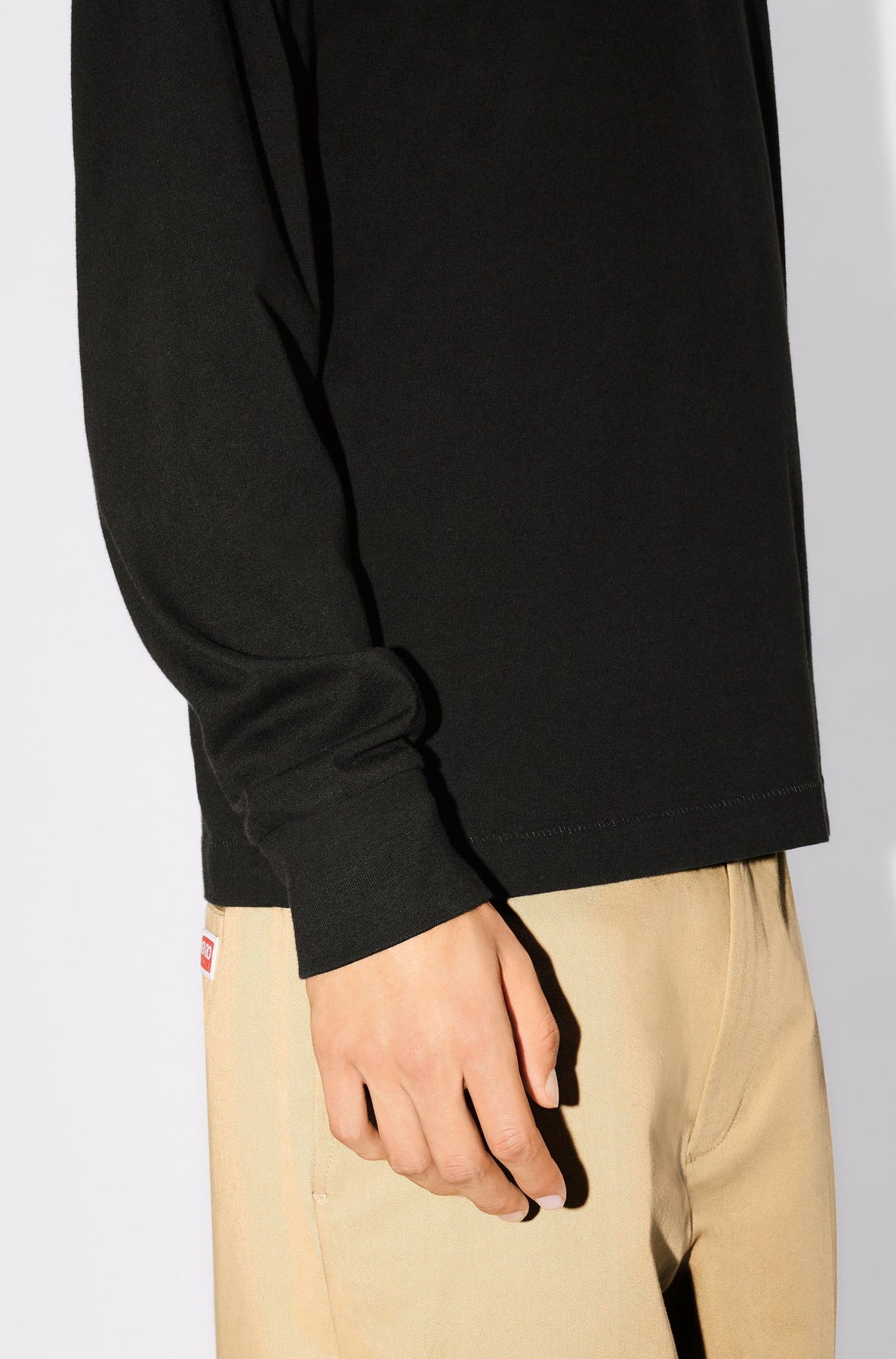 T-shirt à manches longues brodé Boke Flower - Black