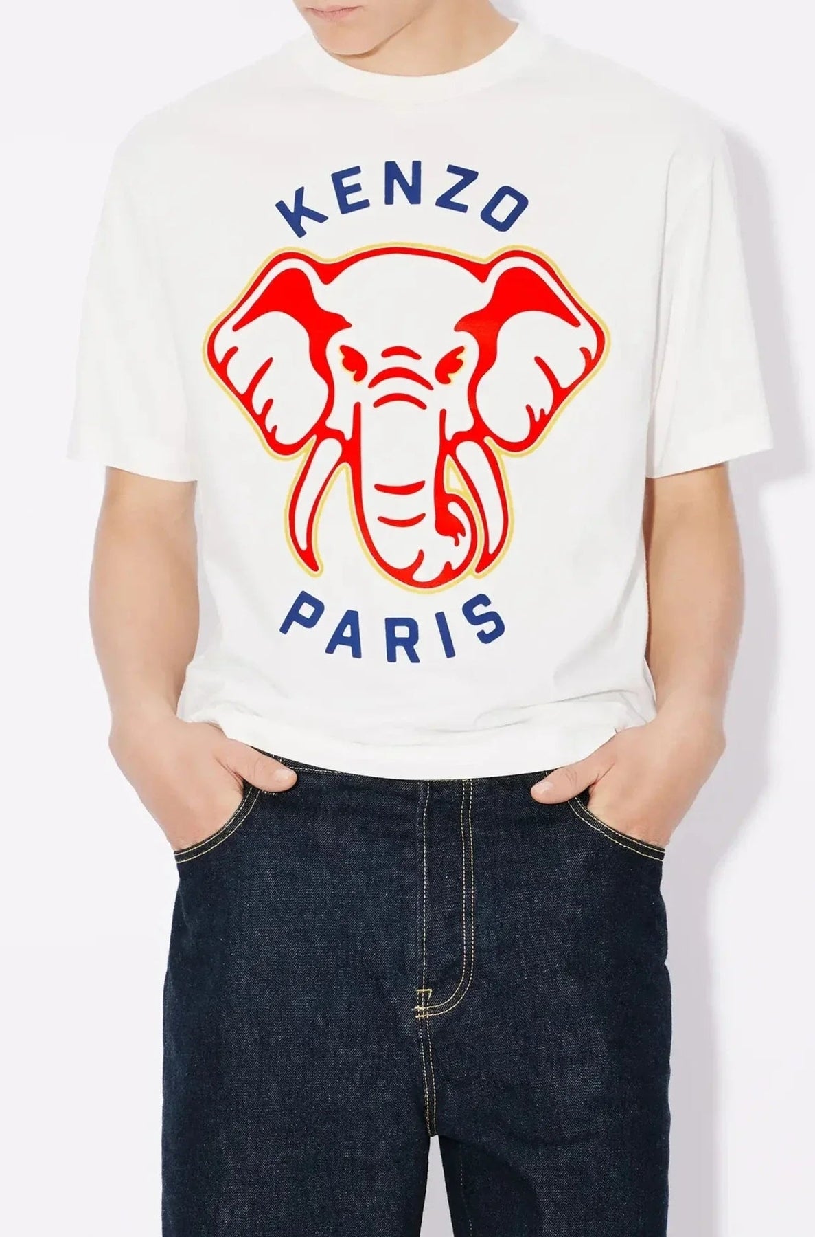 Loose Kenzo Elephant Varsity Jungle T-shirt - Faded Pink