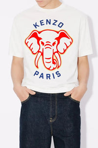 Loose Kenzo Elephant Varsity Jungle T-shirt - Faded Pink