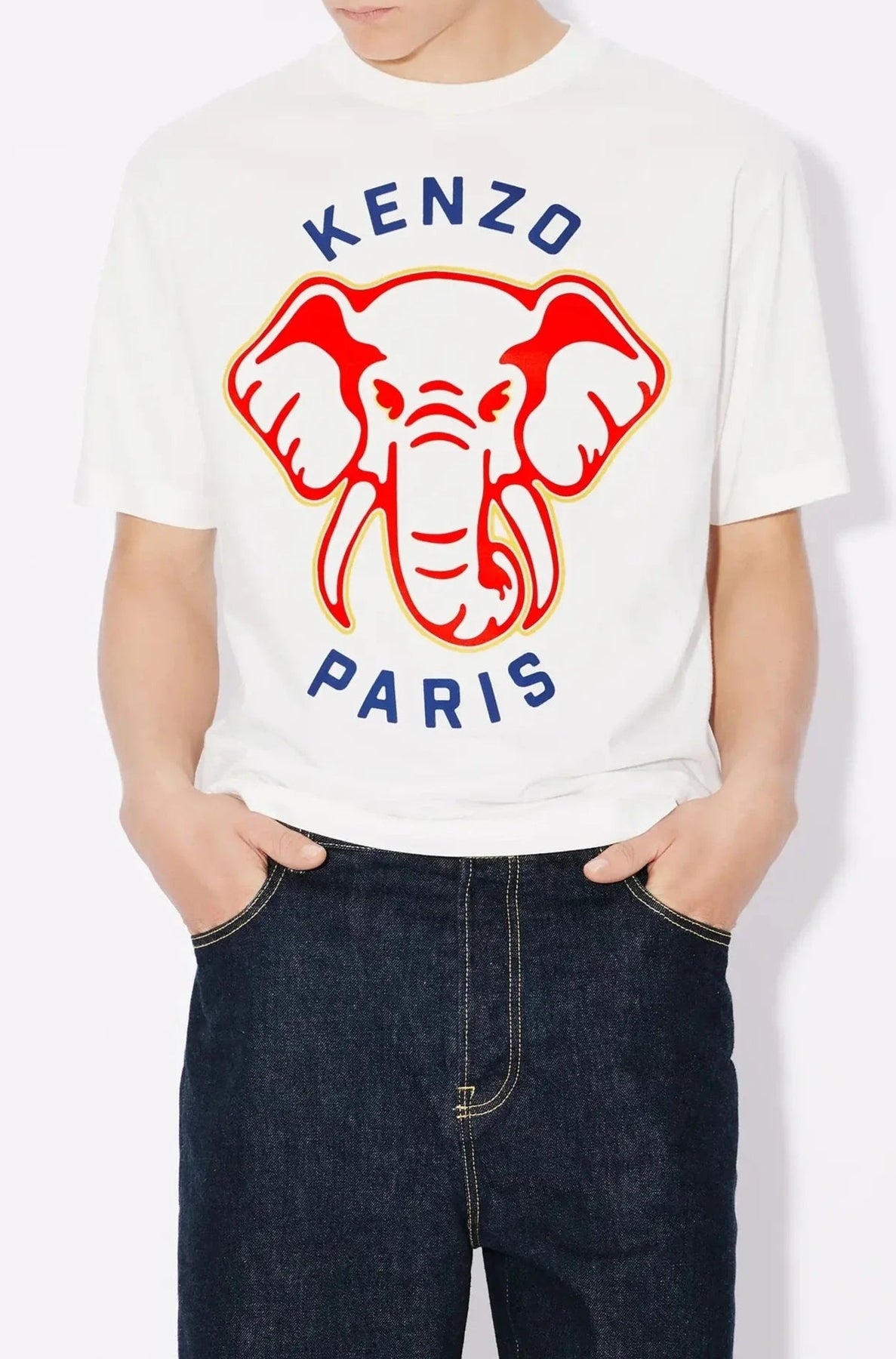 Loose Kenzo Elephant Varsity Jungle T-shirt - Faded Pink