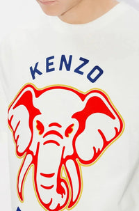 Loose Kenzo Elephant Varsity Jungle T-shirt - Faded Pink