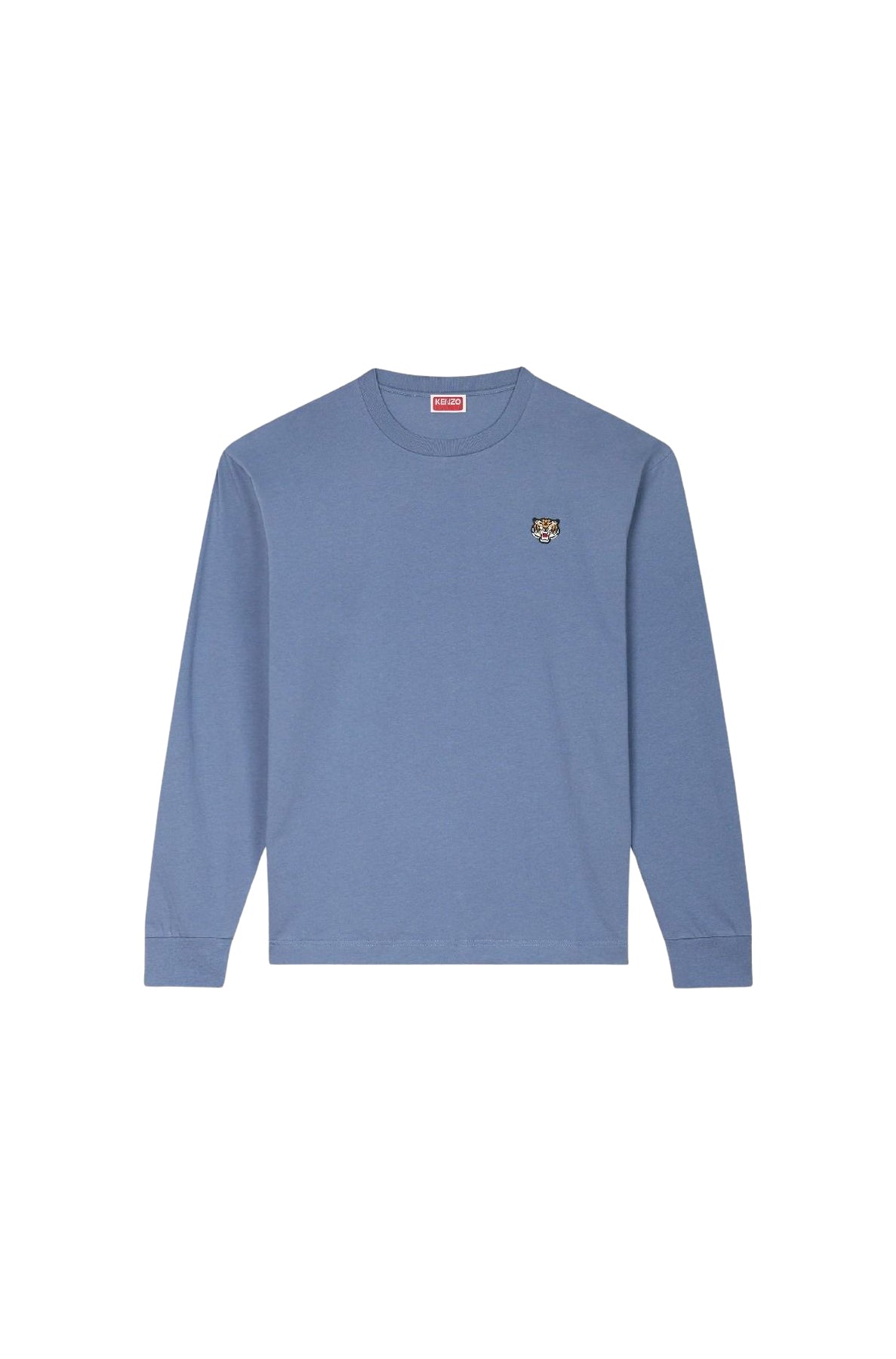 T-shirt à manches longues brodé Lucky Tiger - Blue