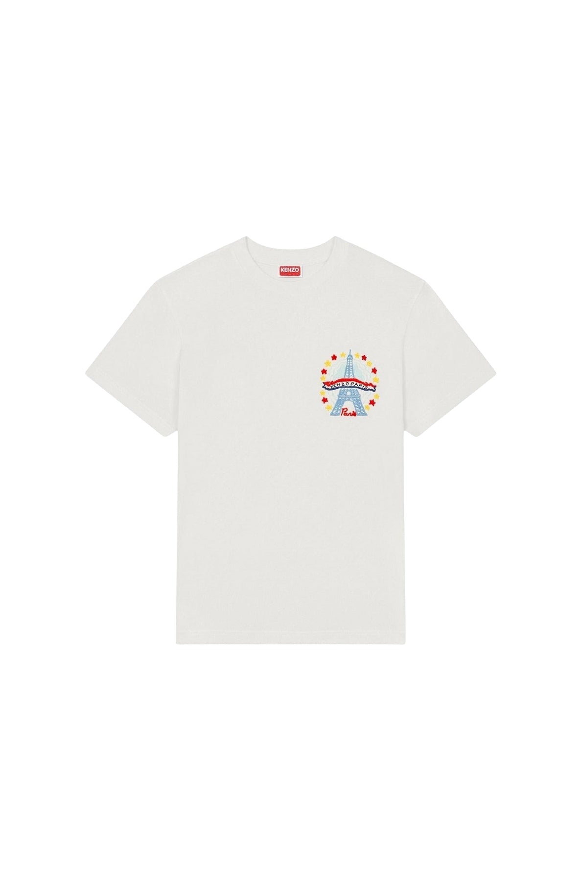 T-shirt slim brodé Kenzo Drawn Varsity - Off White