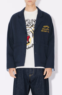 Kenzo Drawn Varsity embroidered workwear jacket - Midnight Blue