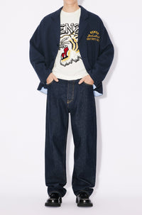 Kenzo Drawn Varsity embroidered workwear jacket - Midnight Blue