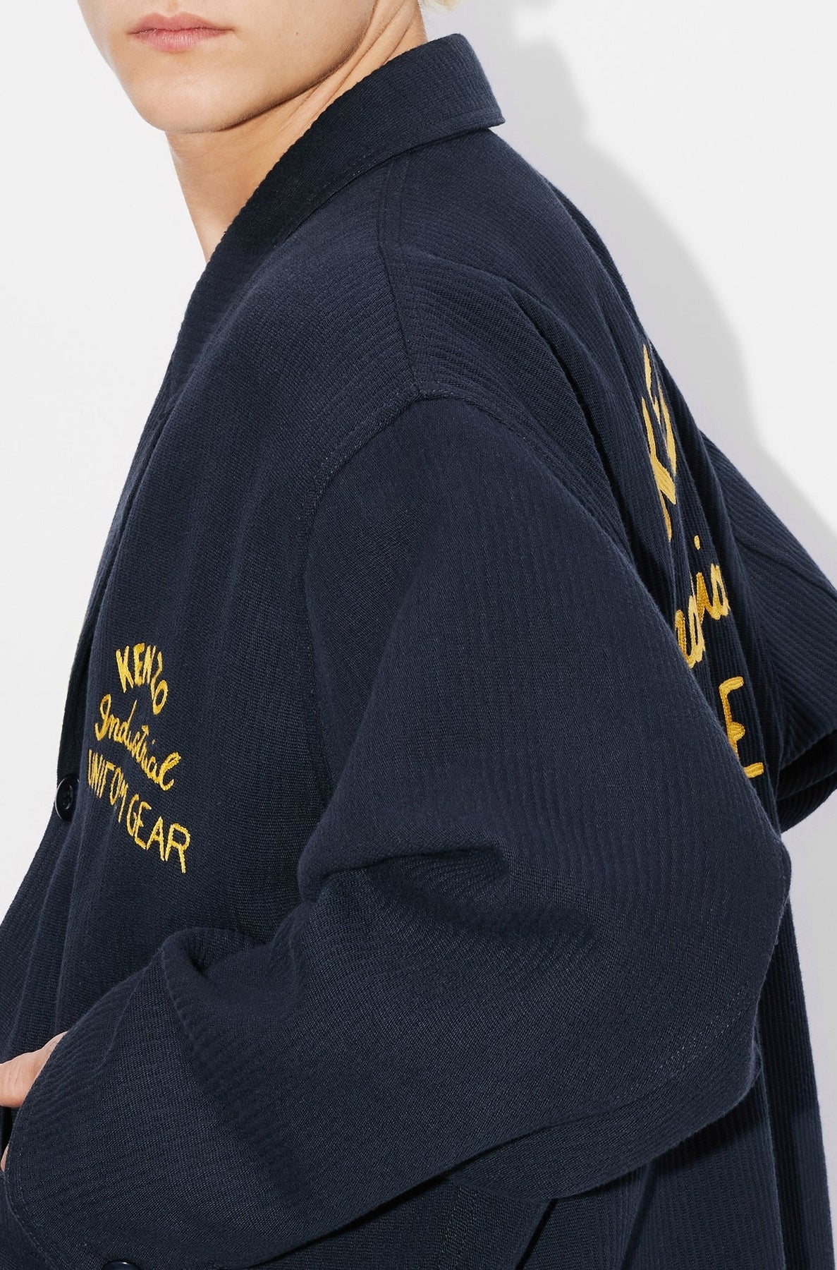 Kenzo Drawn Varsity embroidered workwear jacket - Midnight Blue