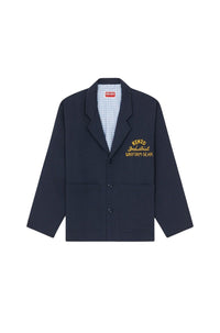 Kenzo Drawn Varsity embroidered workwear jacket - Midnight Blue