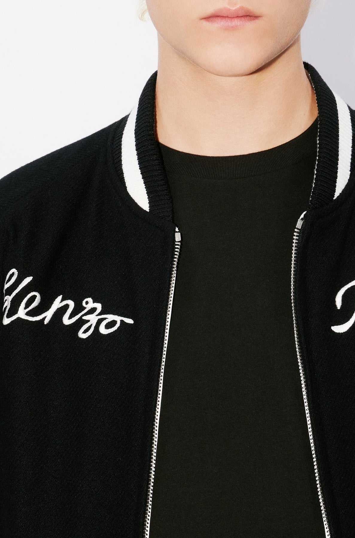 Veste réversible brodée Kenzo Éléphant en laine - Black