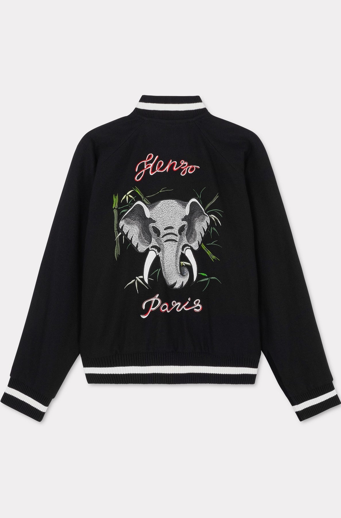 Veste réversible brodée Kenzo Éléphant en laine - Black