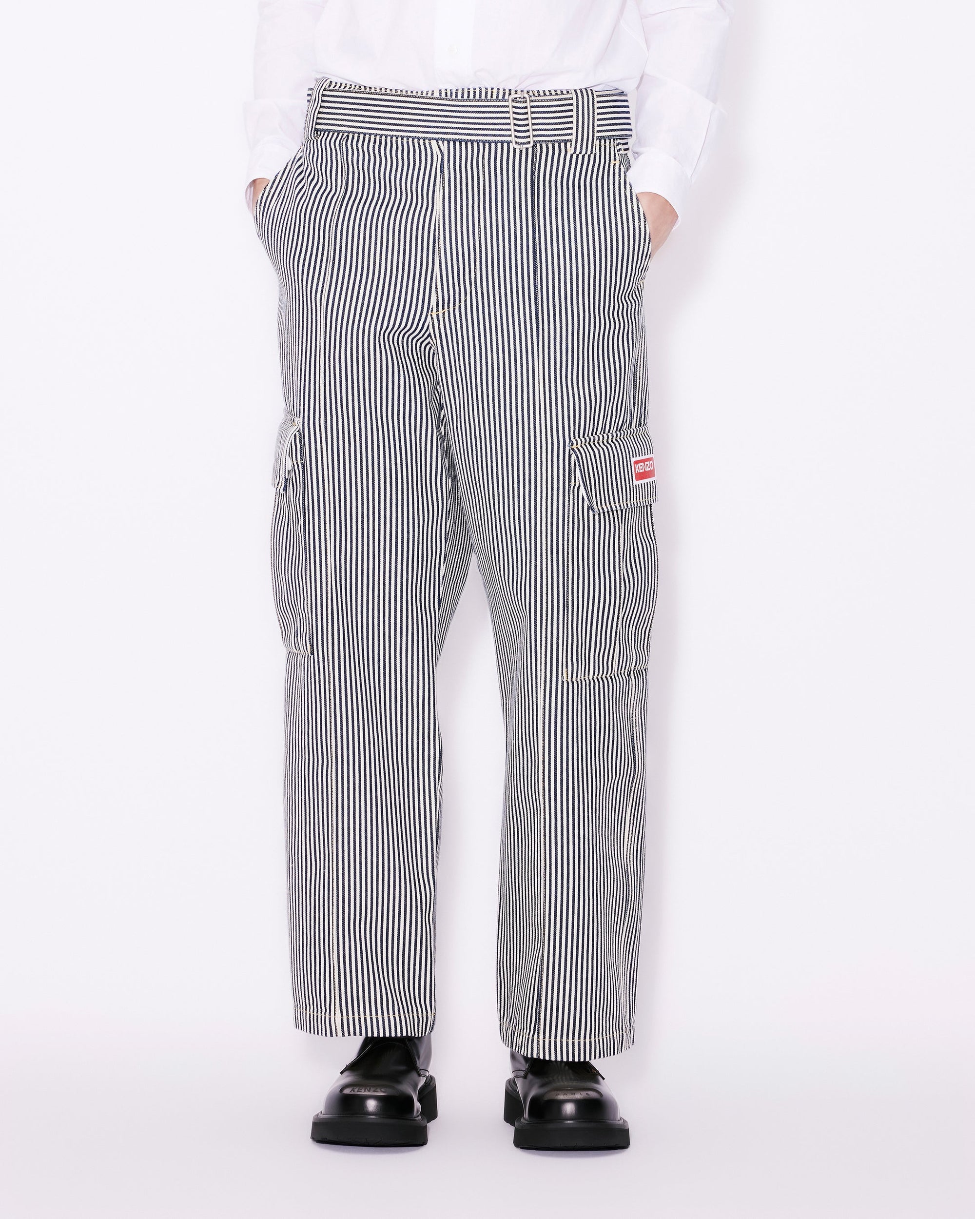Striped Army Straight Jeans