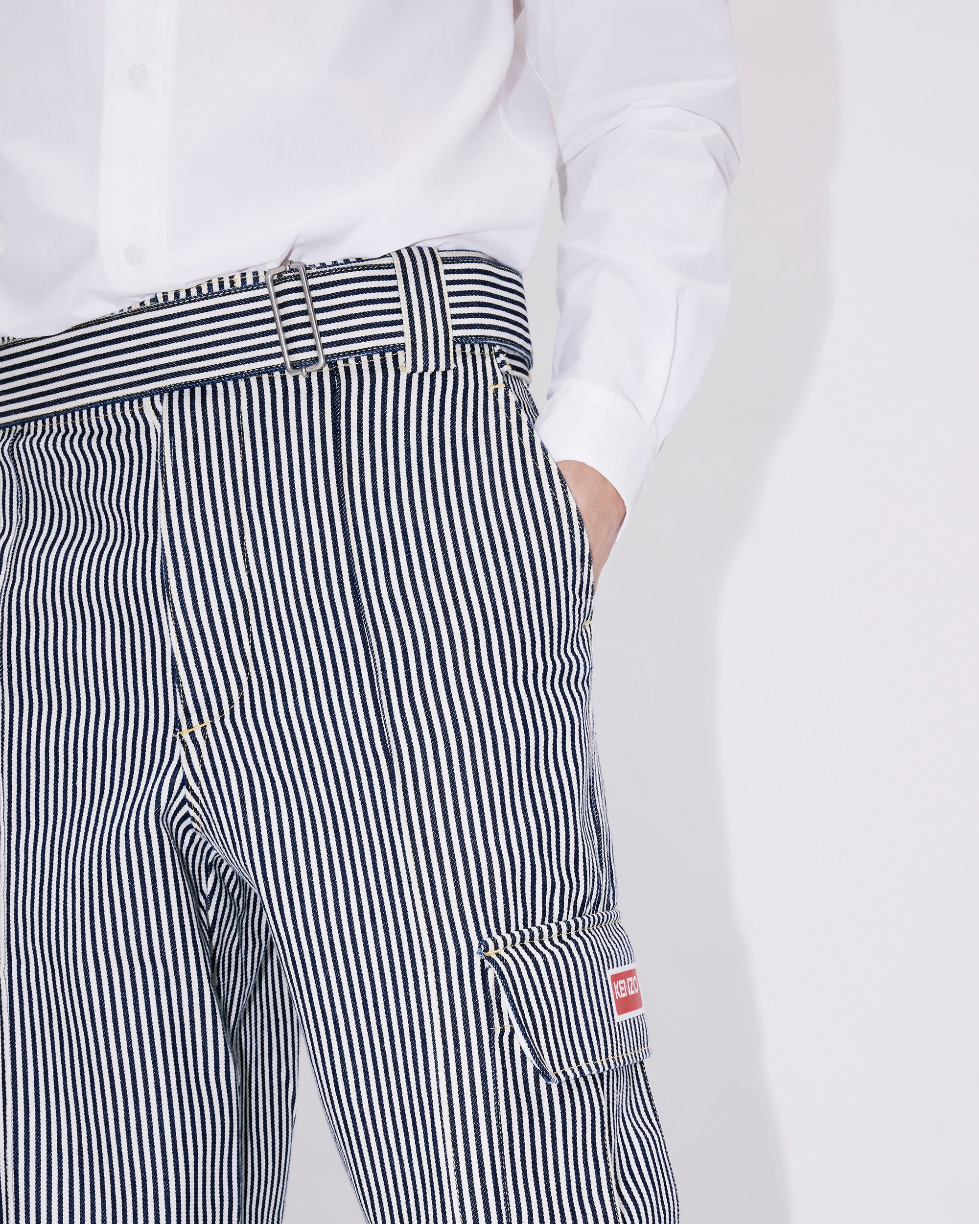Striped Army Straight Jeans