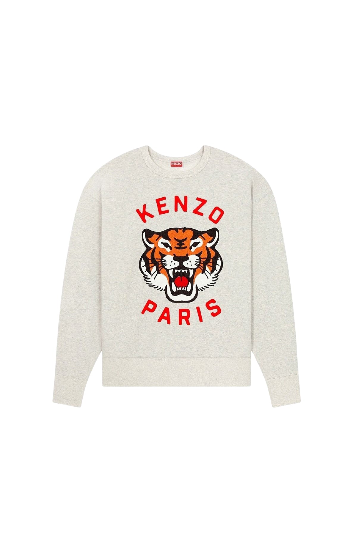 Sweatshirt oversize brodé Lucky Tiger - Pale Grey