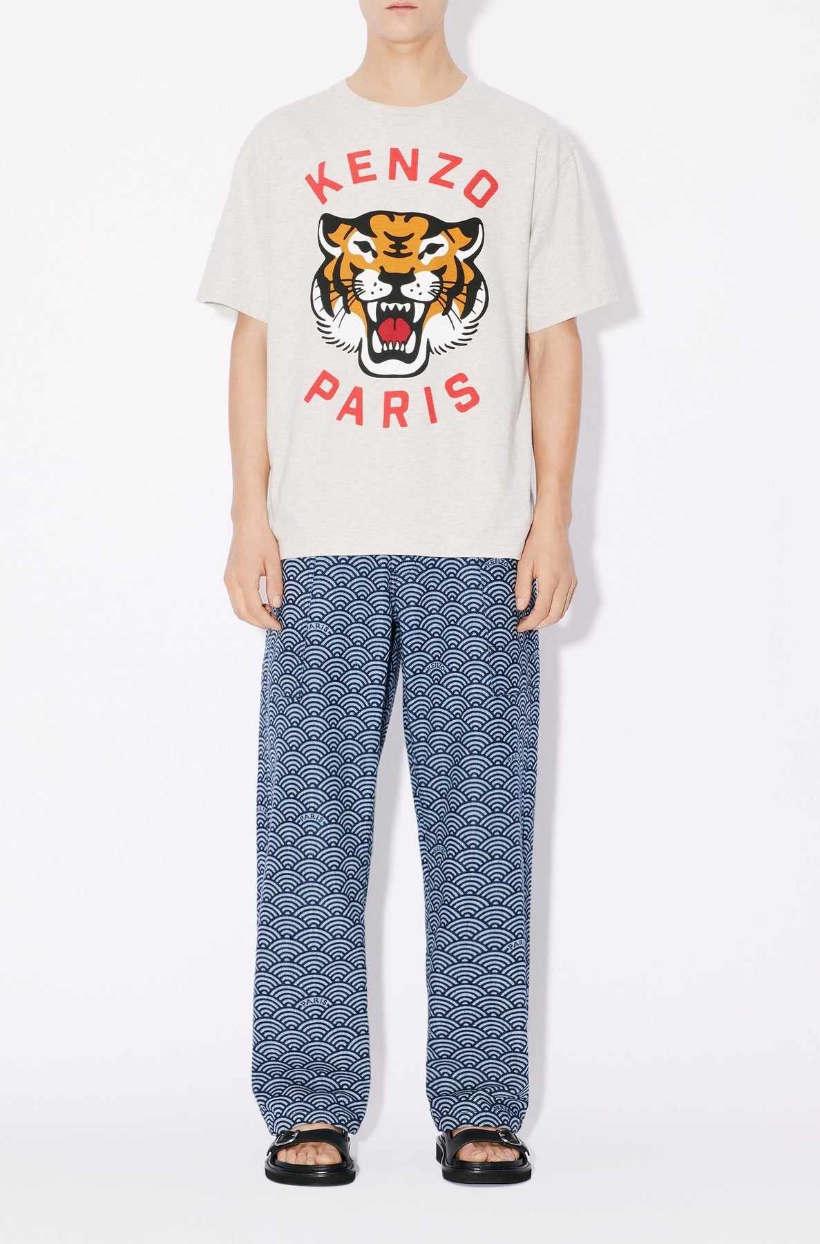 Lucky Tiger oversize T-shirt - Pale Grey