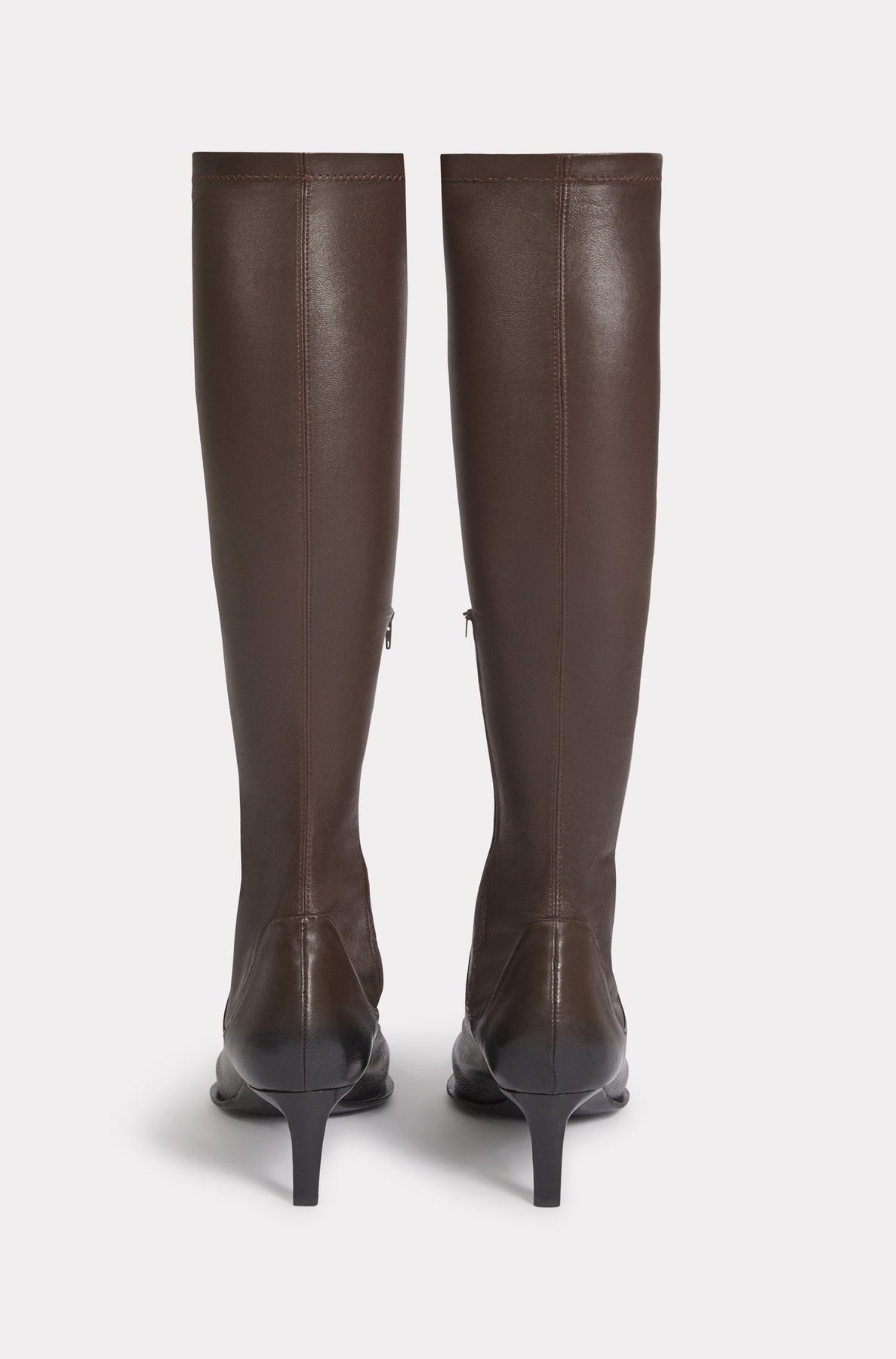 Kenzo Reia heeled boots in leather - Chocolate