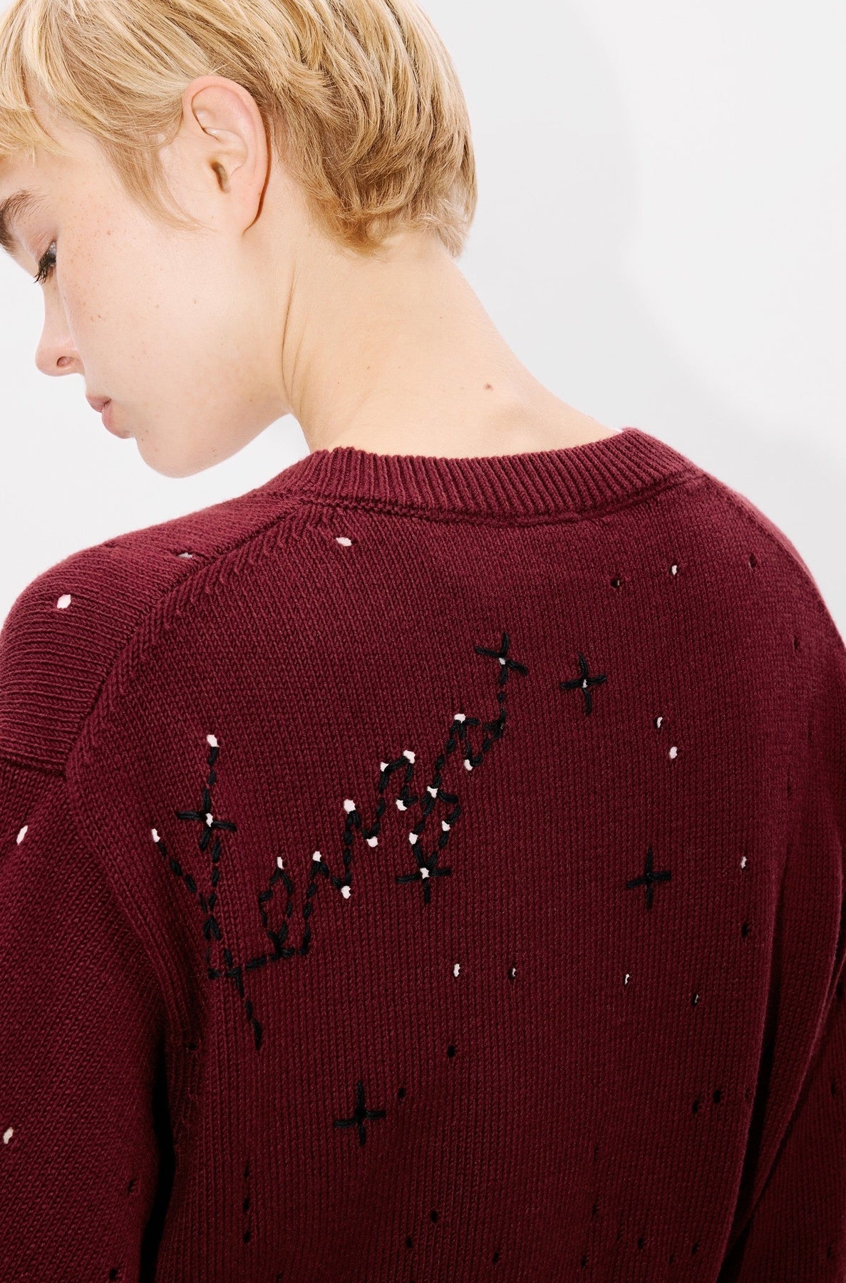 Kenzo Constellation embroidered cropped cardigan - Bordeaux