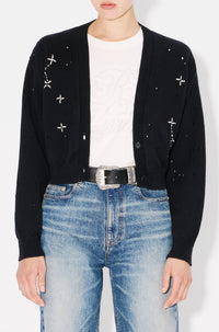 Cardigan court brodé Kenzo Constellation - Black