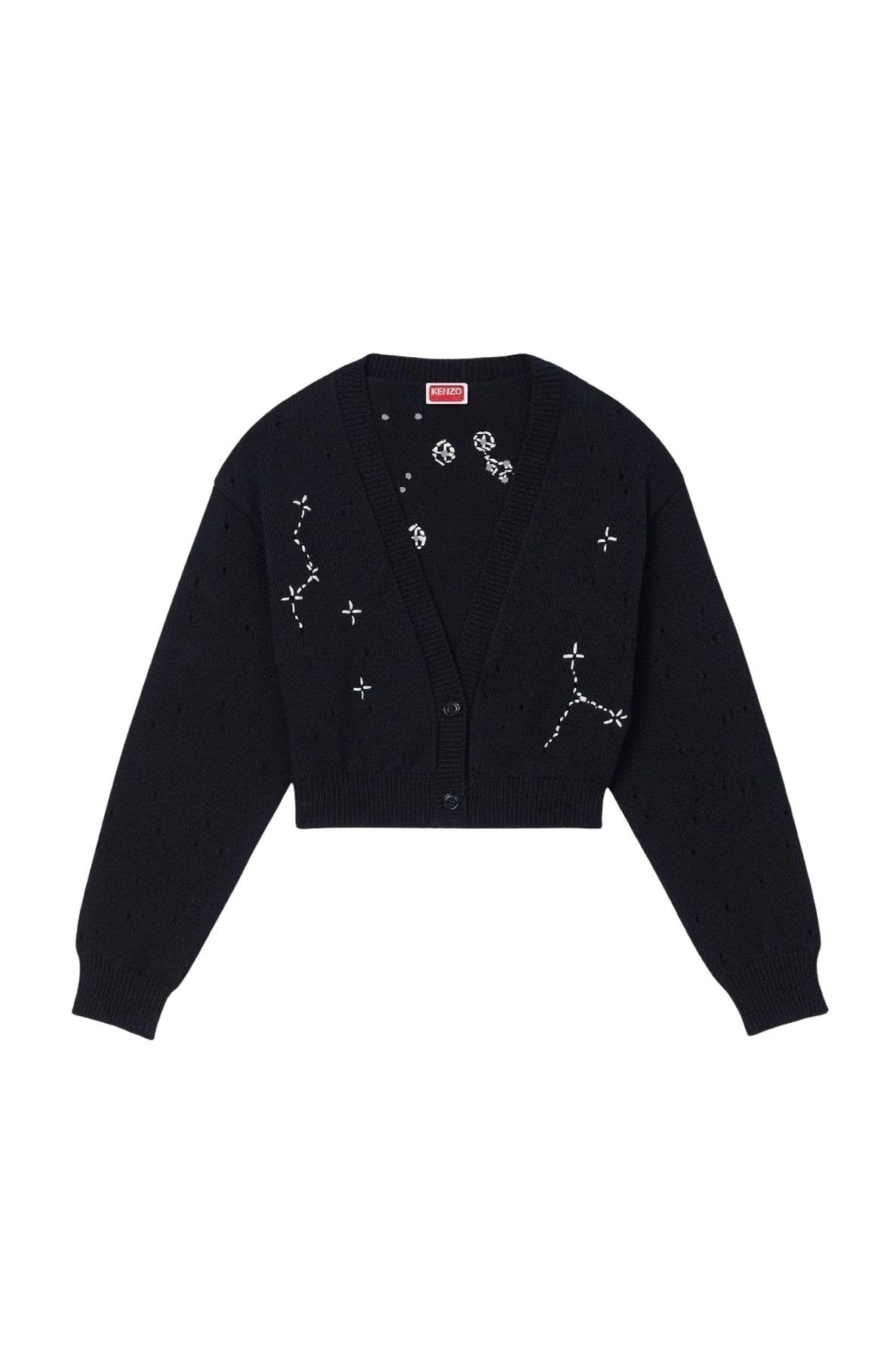 Cardigan court brodé Kenzo Constellation - Black