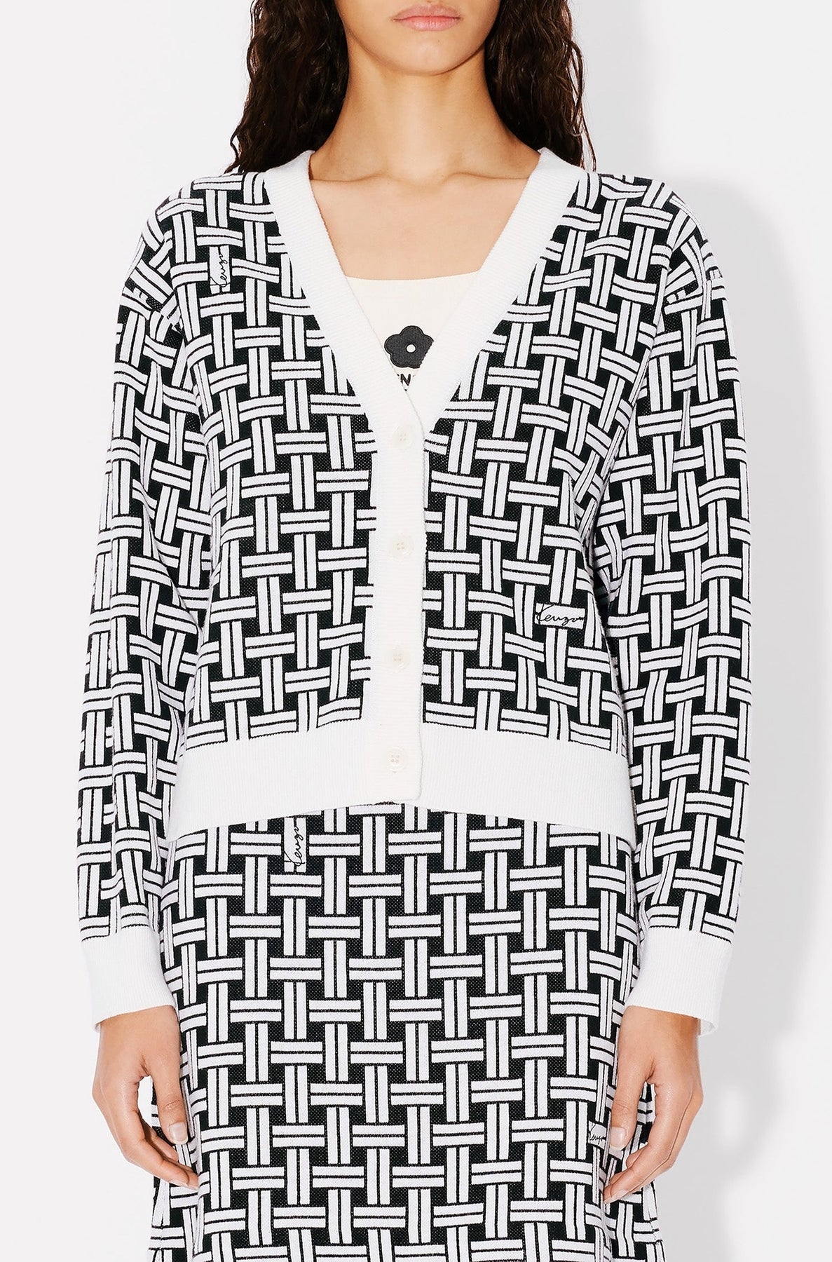 Cardigan Kenzo Weave en laine - Off White