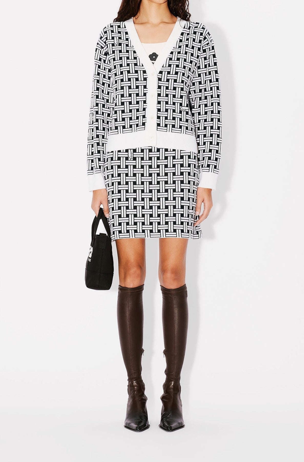 Cardigan Kenzo Weave en laine - Off White