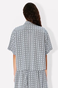 Chemise courte Kenzo Weave - Pale Grey