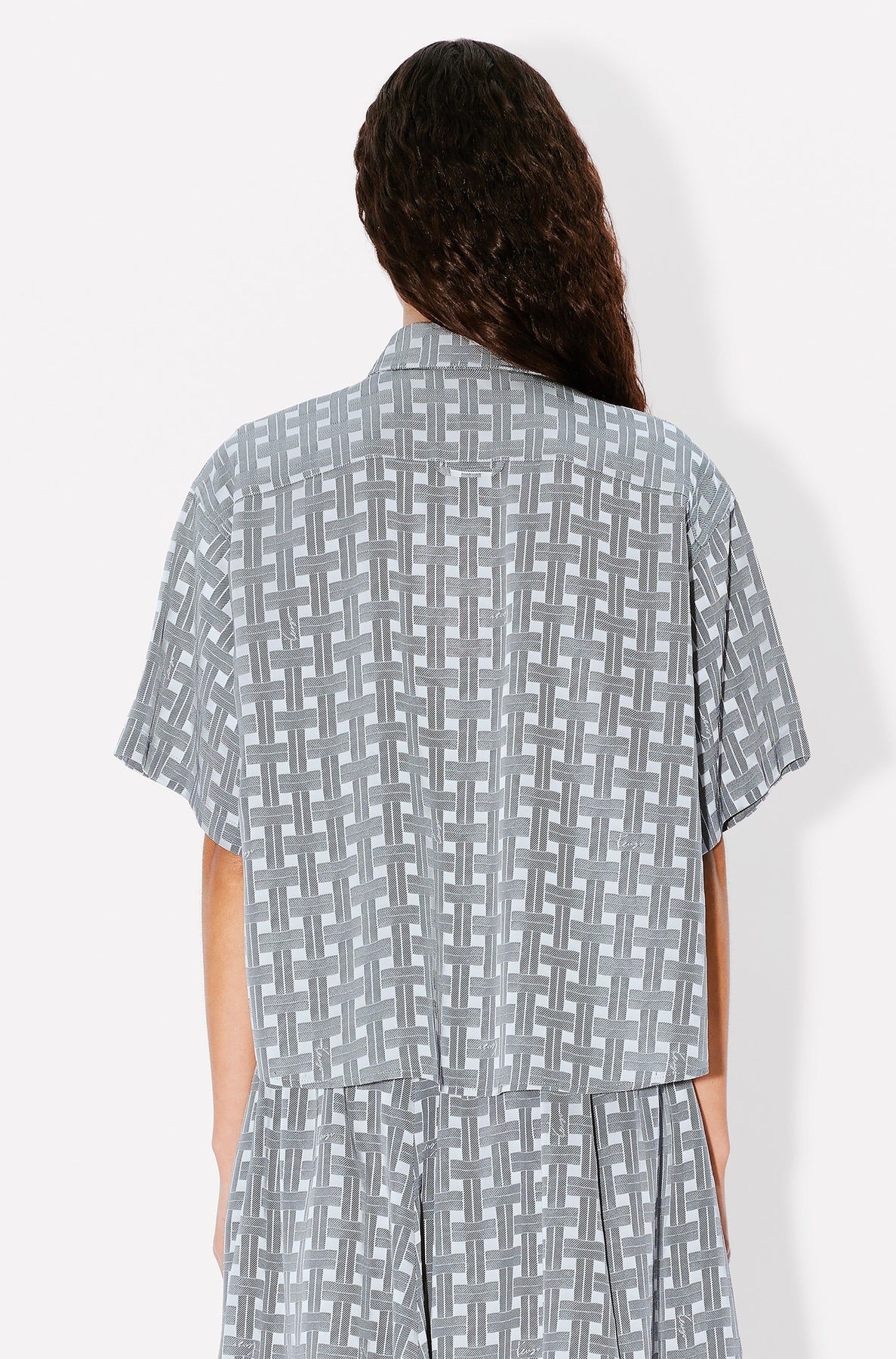 Chemise courte Kenzo Weave - Pale Grey