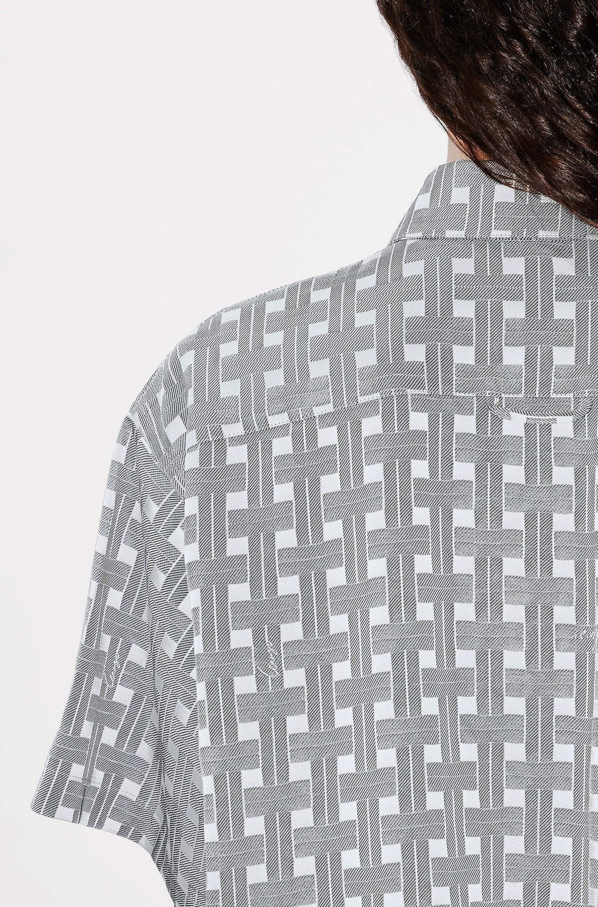 Chemise courte Kenzo Weave - Pale Grey