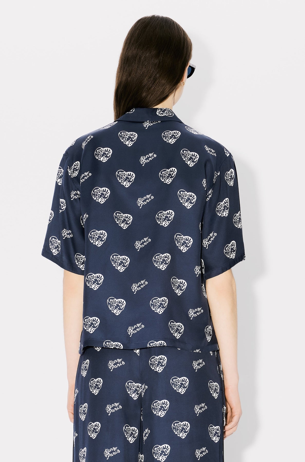 Kenzo Jungle Heart Hawaiian Shirt - Midnight Blue