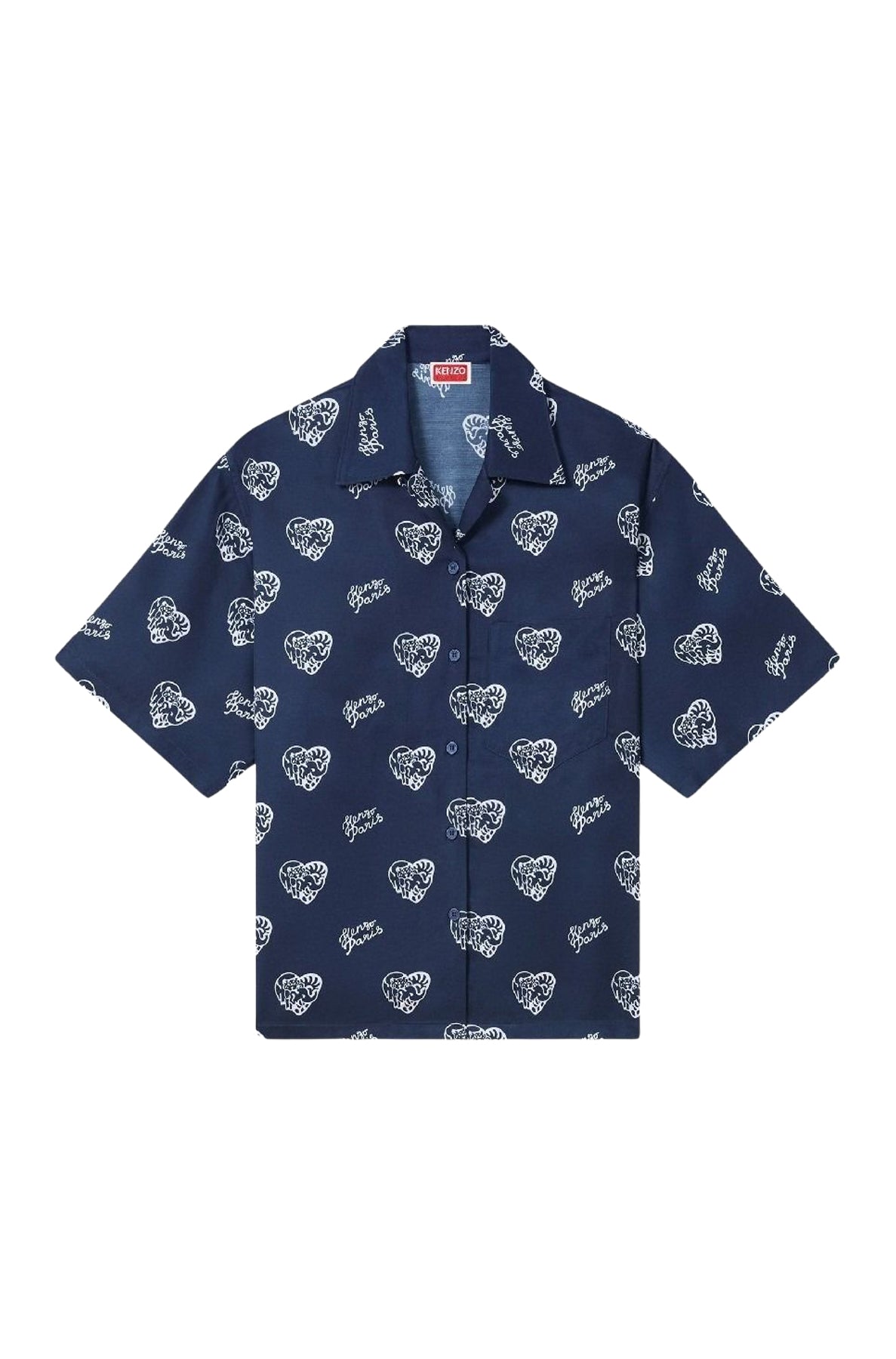 Kenzo Jungle Heart Hawaiian Shirt - Midnight Blue