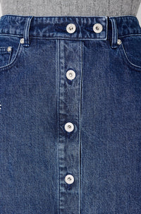 Jupe longue brodée Kenzo Marguerite - Medium Stone Blue Denim