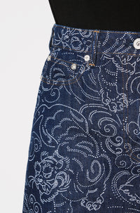 Jupe courte Kenzo Star Tiger - Rinse Blue Denim