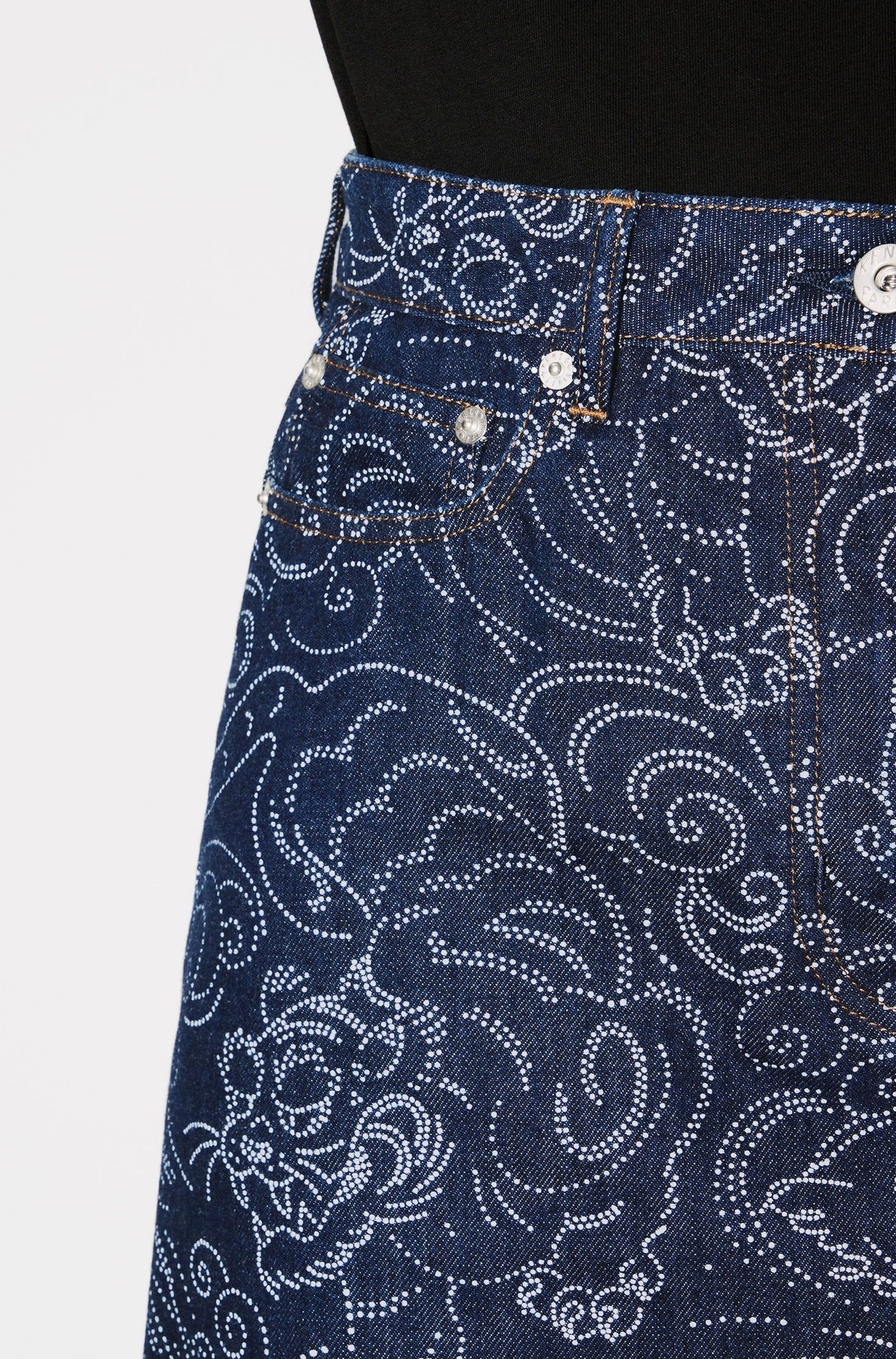 Jupe courte Kenzo Star Tiger - Rinse Blue Denim