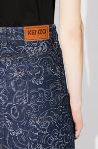 Jupe courte Kenzo Star Tiger - Rinse Blue Denim