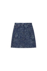 Jupe courte Kenzo Star Tiger - Rinse Blue Denim