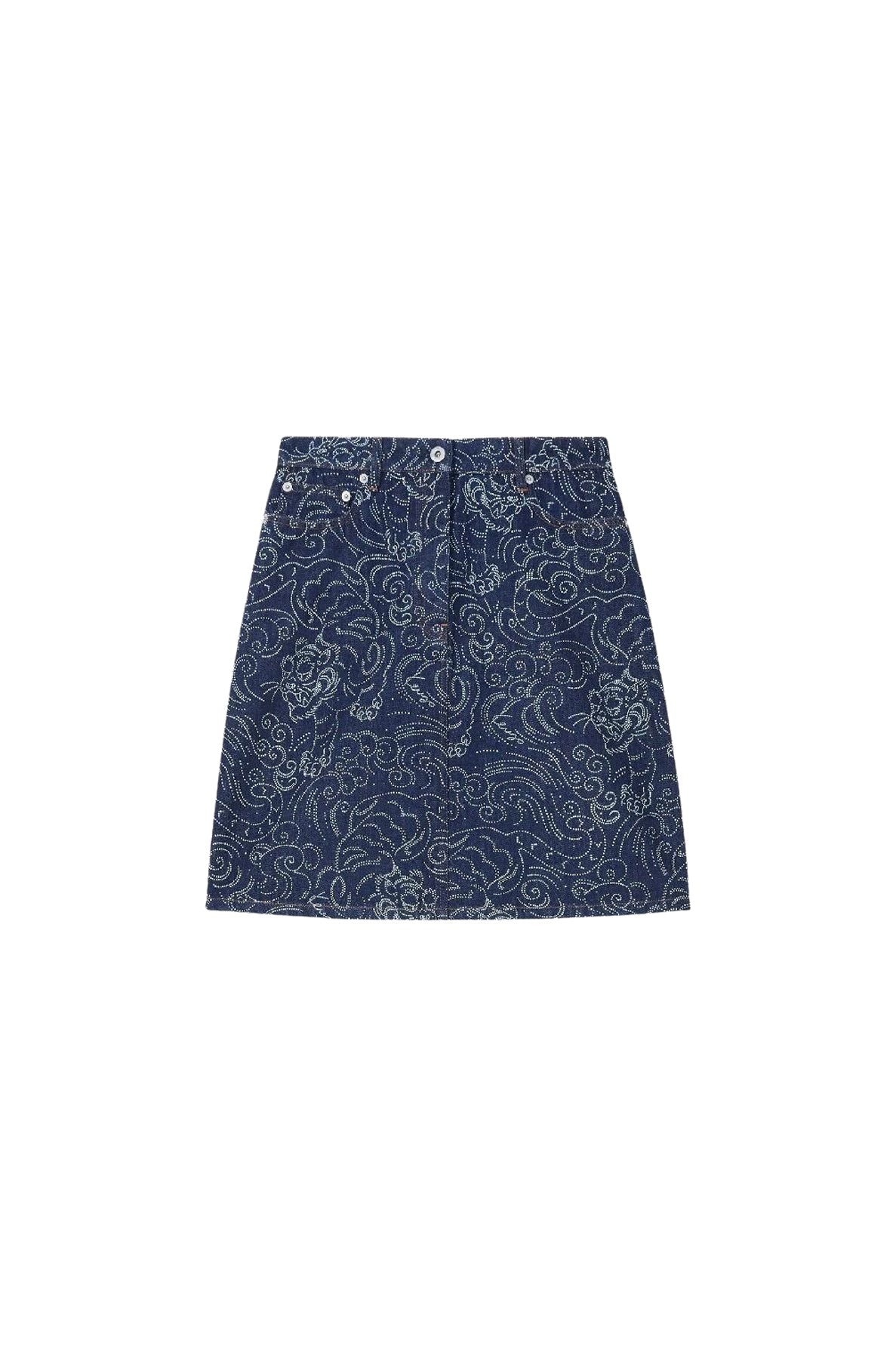 Jupe courte Kenzo Star Tiger - Rinse Blue Denim