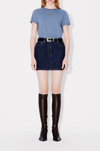 Mini-jupe en denim japonais - Dark Stone Blue Denim