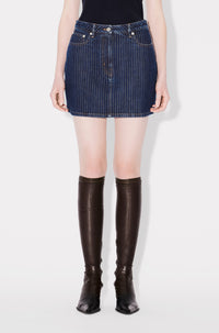 Mini-jupe en denim japonais - Dark Stone Blue Denim