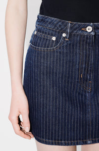 Mini-jupe en denim japonais - Dark Stone Blue Denim