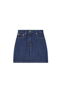 Mini-jupe en denim japonais - Dark Stone Blue Denim