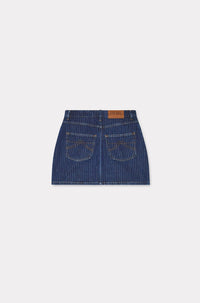 Mini-jupe en denim japonais - Dark Stone Blue Denim